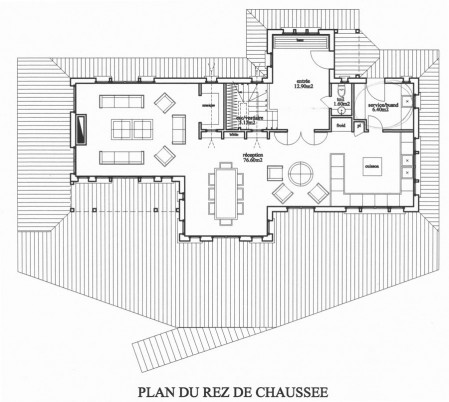 Plan de maison en bois Darblay and Wood rez-de-chaussée