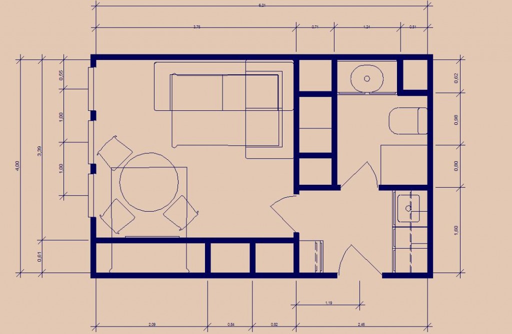 Plan Studio Trouville Après